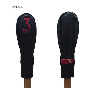 木の庄帆布 公式 フェアウェイウッドヘッドカバー 国産レザー1枚仕立 3FW KinoshoTRANSIT K-KHG-W-3F01M-(C/#09 ブラック / レッド) ゴルフ ヘッドカバー 国産 レザー