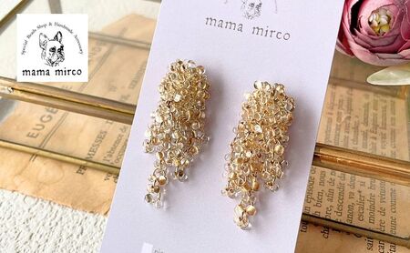 チェコガラスアクセサリー「dorop*gold」 ピアス