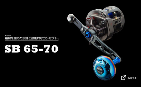 LIVRE リブレ SB 65-70 （ダイワ右）（チタン×ブルー） / 釣具 釣り具 釣り用品 釣り リールハンドル アウトドア / 亀山市 / 有限会社メガテック[AMBB279-7]