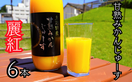 仲森農園の【麗紅甘熟みかんじゅーす】（6本） みかん 100% オレンジジュース れいこう 柑橘 ストレート ドリンク フルーツ