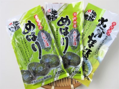 熊野特産　たかな漬「めはり」100ｇ×5袋　きざみ用100g×5袋【化粧箱入り】【astk0004】