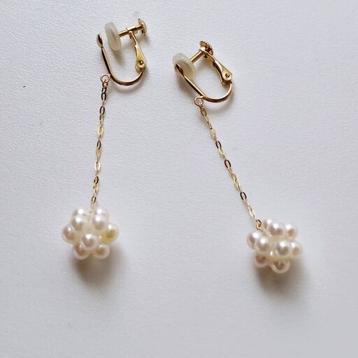 真珠 イヤリング 3.0mm K10 パール アクセサリー ジュエリー ファッション 国産 あこや 冠婚葬祭 慶事 誕生日 結婚式 記念日 お祝い 贈答用 贈り物 ギフト プレゼント 普段使い おしゃれ カジュアル 三重県 伊勢 志摩市 / パールを編む、knitting Pearl きら星イヤリング
