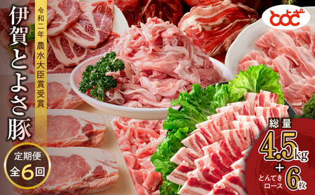[定期便]農水大臣賞受賞 伊賀とよさ豚 年6回お届け