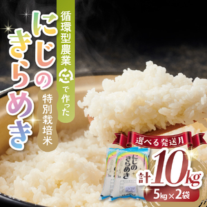 【選べる発送月】【10月発送】令和7年産新米 特別栽培米 循環型農業で作った「にじのきらめき」10kg (5kg×2) 米 コメ こめ 特別栽培 先行 先行予約 精米 白米 人気 おすすめ 5kg 三重県 多気町 TC-0610