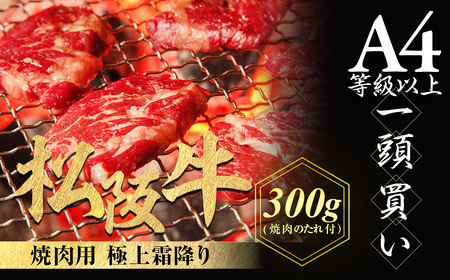 松阪牛 極上霜降り 焼肉用 300g 焼肉のたれ付 牛肉 松阪牛 霜降り 焼肉 牛肉 松阪牛 霜降り 焼肉 牛肉 松阪牛 霜降り 焼肉 牛肉 松阪牛 霜降り 焼肉 三重県 多気町 NTY-17