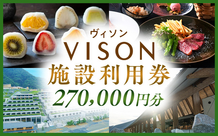 日本最大級の商業リゾート VISON 施設利用券 270,000円分