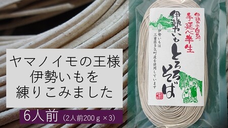 伊勢いも入り! 手延べ半生とろろそば 六人前 そば [GF-23]