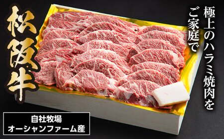 松阪牛焼肉(ハラミ) 500g/(冷凍)木箱包装 瀬古食品 JGAP認定 松阪肉 名産 お取り寄せグルメ 三重県 大台町