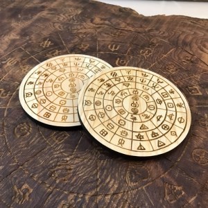 ヲシテ文字 フトマニ図 パワープレート 2枚入り×2 三重県産 ひのき製/KOSHIKARI ふるさと納税 インテリア 大紀ブランド 三重県 大紀町