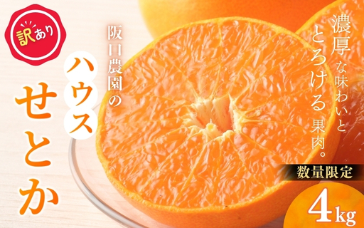 【先行予約】【訳あり】サイズ混合 4kg 阪口農園の ハウスせとか（マルチ栽培）【2027年2月中旬から3月中旬に順次発送予定】 わけあり せとか ハウス 温室 みかん ミカン 蜜柑 柑橘 フルーツ 果物 くだもの 旬 産地直送 農家直送【msa012】