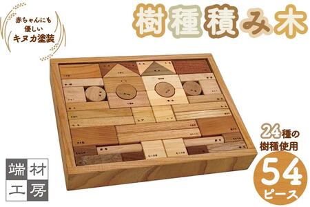 赤ちゃんにも優しい 自然塗料の 樹種積み木 (大) つみき