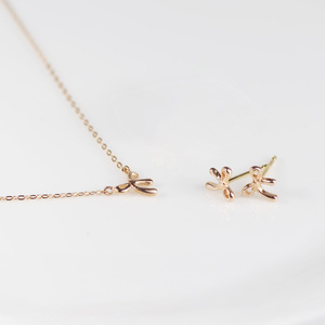 10金ピンクゴールド ネックレス&ピアスセット K10-KN01026-KP01027 [AM309] / 金 ピンクーゴールド ネックレス ピアス セットアクセサリー ギフト プレゼント