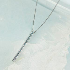プラチナ900 ラボブルーダイヤ0.095ct 70cmネックレス PT900-N001BL / プラチナ900 ブルーダイヤモンド ネックレス アクセサリー ギフト プレゼント