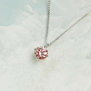 プラチナ900 ラボピンクダイヤネックレス 0.2ct クラウン LAB-PT900-007PK[AM326] / プラチナ900 ピンクダイヤヤモンド ネックレス クラウン アクセサリー ギフト プレゼント