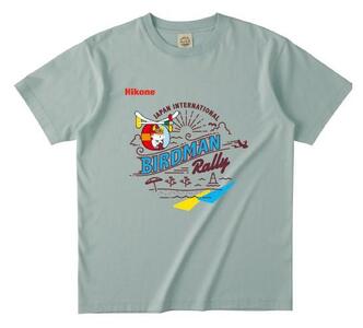 ひこにゃん×鳥人間 ふるさと納税限定デザイン Tシャツ かすみグリーンLサイズ