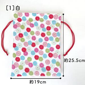 【白】御朱印帳袋（巾着）