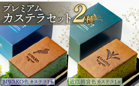 プレミアムカステラ カステラ 2個セット(近江朝宮茶 琵琶湖)