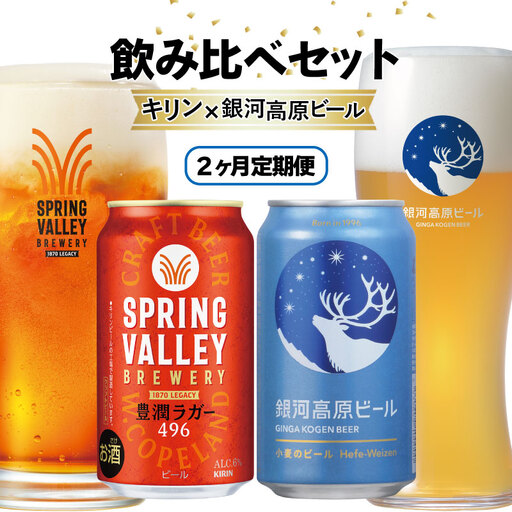 2ヶ月コラボ定期便 豊潤ラガー496 銀河高原 ビール 飲み比べ セット 彦根 滋賀