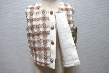 綿畑からそのまま 乳児用 白綿・茶綿リバーシブルベスト(男女共用)