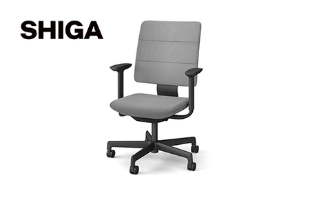 イトーキ SHIGA シガ 昇降脚 背トリプル ベースカラー : ブラック/座面カラー : グレーC(KJ-517SEM-T1C5F)キャスター5本脚 [アンクルムーブ・シンクロロッキング / アジャスタブル肘 / 抵抗付きウレタンキャスター] 日本製 ワークチェア オフィスチェア 柴田文江氏デザイン[EI180W]