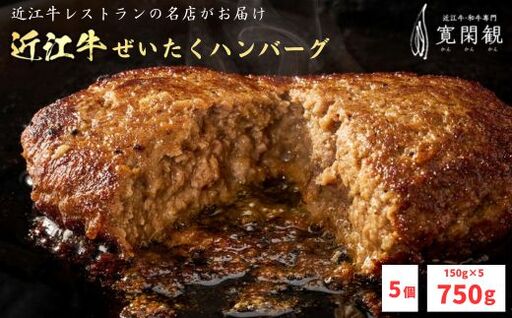 [寛閑観]近江牛ぜいたくハンバーグ 150g×5個[冷凍][FR33W]