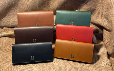 [選べるカラー]蹄鉄付きシンプルロングウォレット 本革 レザー 革小物 栗東市 / 株式会社ブルズエフ[BIAU024]