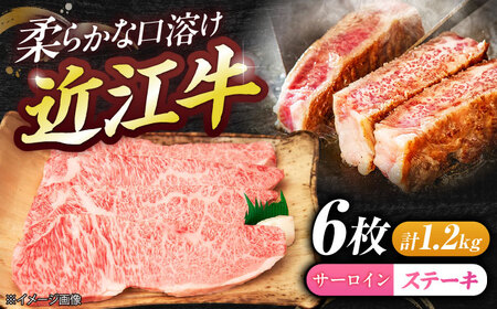 厳選近江牛サーロイン（6枚）1.2kg  栗東市 / 有限会社 岡山[BIBE064]