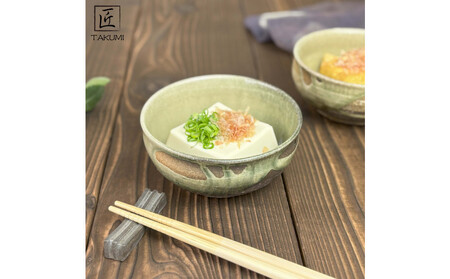 信楽焼　いろどり小鉢2個セット（織部）