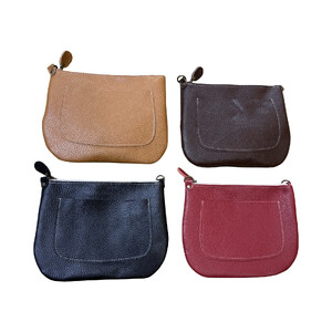 革・ファスナーポーチ ラージ[チョコ]