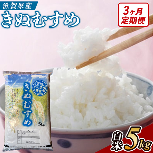 [3ヶ月定期便][令和7年産]近江米きぬむすめ白米5kg