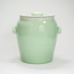 信楽焼　発酵壺　青磁