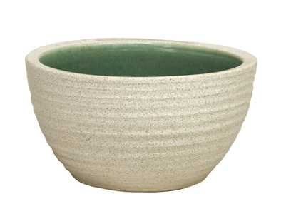 [信楽焼] 白カスミひねりボウル水鉢 10号 (wn10-519)