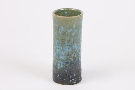 [信楽焼]緑窯変寸胴花入(512-04)