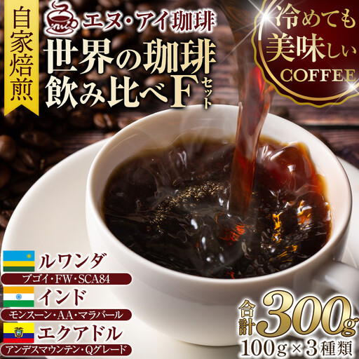 冷めても美味しく飲める珈琲を焙煎後1or2日の鮮度で発送する自家焙煎珈琲！【Fセット】＜粉＞