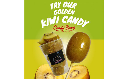 CANDY BOMBの"ばえる"ゴールデンキウイ飴 3個入り