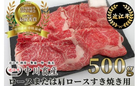 全国肉用牛枝肉共励会 最優秀賞受賞 中川牧場の 近江牛 ロース または 肩ロース すき焼き用 500g [高島屋選定品] C-E09 東近江 (近江牛 すき焼き スキヤキ 滋賀県産 ブランド和牛 牛すき焼き ギフト 大人気 近江牛すき焼き 高級 最高品質)[リピート多数][頑張った方へのご褒美を贅沢に]