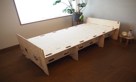 多機能簡易組立て合板ベッドもくみん I-E03 株式会社青地ライフクリエイト 東近江