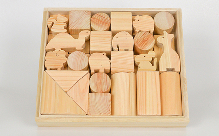 国産ひのき積み木セット（L） 雑貨 玩具 おもちゃ ヒノキ 