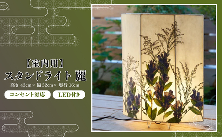 [麗]彩巴の押花灯り スタンドライト 室内用 インテリア 照明 花 おしゃれ ランプ 和風 スタンド ライト 押花 押し花 滋賀県 日野町