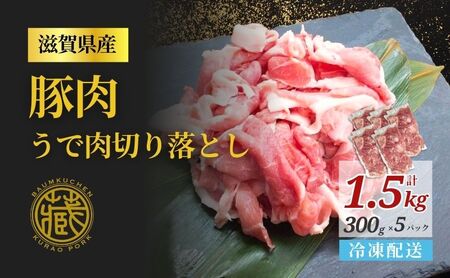 うで肉切り落とし 300g×5パック 計1.5kg [冷凍配送] 滋賀県日野町 藏尾ポーク本舗 豚肉 豚ウデ 小分け 便利 12月30日〜1月9日はお届け不可