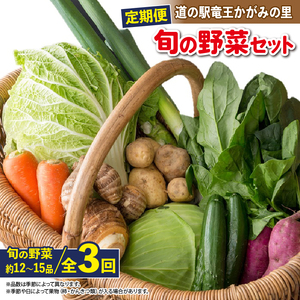 [定期便]道の駅 竜王 かがみの里 旬の野菜セット 全3回