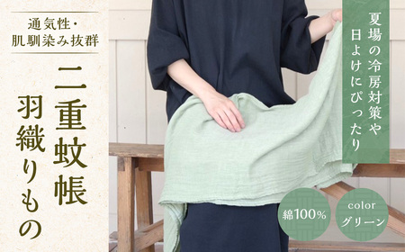 二重蚊帳羽織りもの グリーン