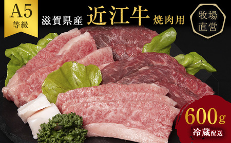 近江牛 焼肉 約600g A5 雌牛 モモ・カタ・ウデ・バラ系等 西川畜産 牛肉 黒毛和牛 焼き肉 焼肉用 肉 お肉 牛 和牛