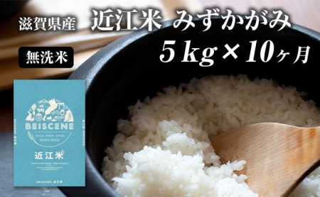 [定期便]令和7年産新米 滋賀県豊郷町産 近江米 みずかがみ 無洗米 5kg×10ヶ月 お米
