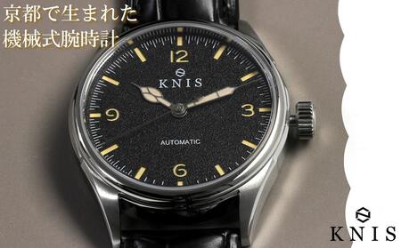 [KNIS KYOTO]KNIS ニス レトロモダン 日本製 自動巻き 腕時計 革ベルト レザー ブラック[ 京都 腕時計 ウォッチ 京都発 ブランド 人気 おすすめ おしゃれ 高級 本物 国産 ファッション 時計 ]