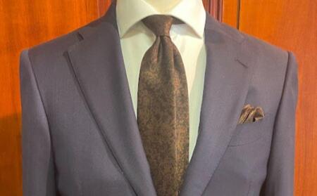 【美濃利】Makuakeで大好評！西陣織と京友禅が織りなす京都のネクタイ《ブラウン》