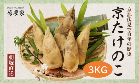 予約受付[筍農家]京都産 朝堀り たけのこ 優秀品 3KG(3-5本) [ 京都 筍専門店 たけのこ 朝掘り直送 新鮮 人気 おすすめ おいしい タケノコ 季節限定 お取り寄せ 通販 送料無料 ふるさと納税 ]