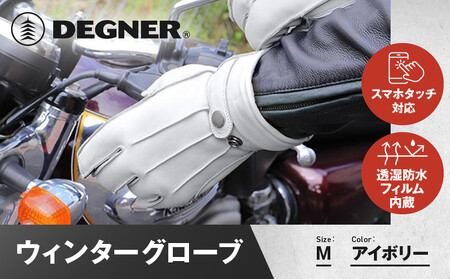 【デグナー】ウィンターグローブ [WG-34]アイボリー〈Mサイズ｜京都 バイクギア 人気ブランド レザーアイテム ﾊﾞｲｸ