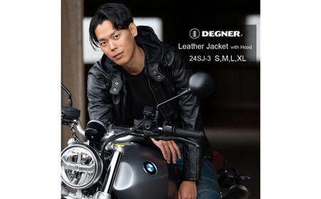 [デグナー]フード付きレザージャケット [24SJ-3] [Lサイズ][ 京都 バイク 革製品 ブランド レザー フード ジャケット 人気 おすすめ かっこいい おしゃれ 上着 革 ツーリング ライダー バイカー バイクギア メーカー ギア パーツ 送料無料 ふるさと納税 ]