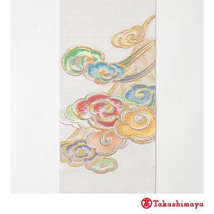 [龍村美術織物]龍村錦帯 袋帯 瑞雲麗峰錦 白×銀杢[高島屋選定品]